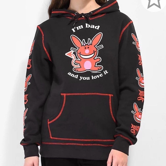 Happy Bunny x Broken Promises hoodie - Picture 1 of 4